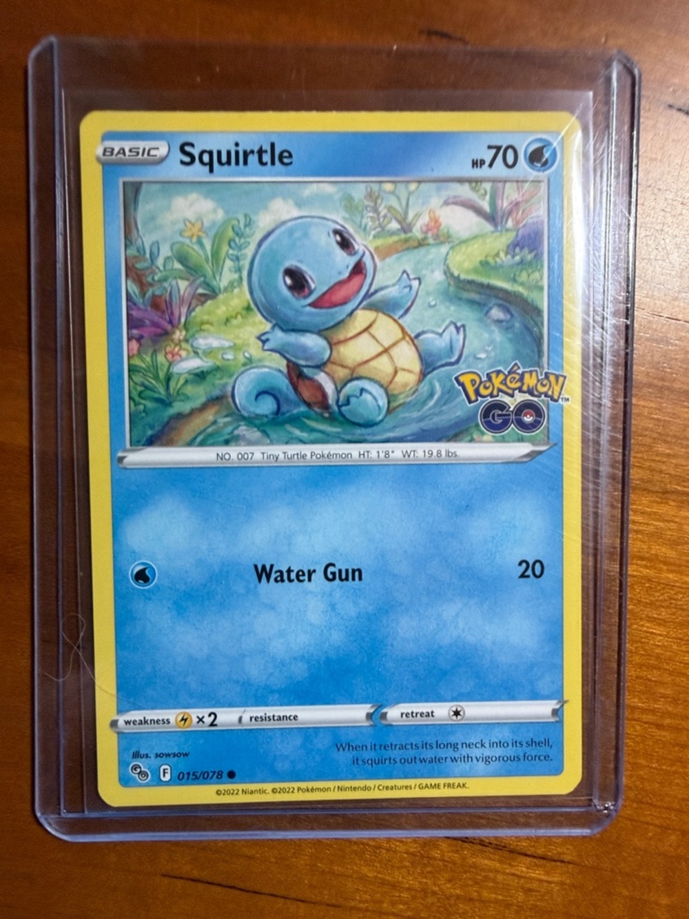 Pokemon Squirtle Blue and Yellow Trading Card
